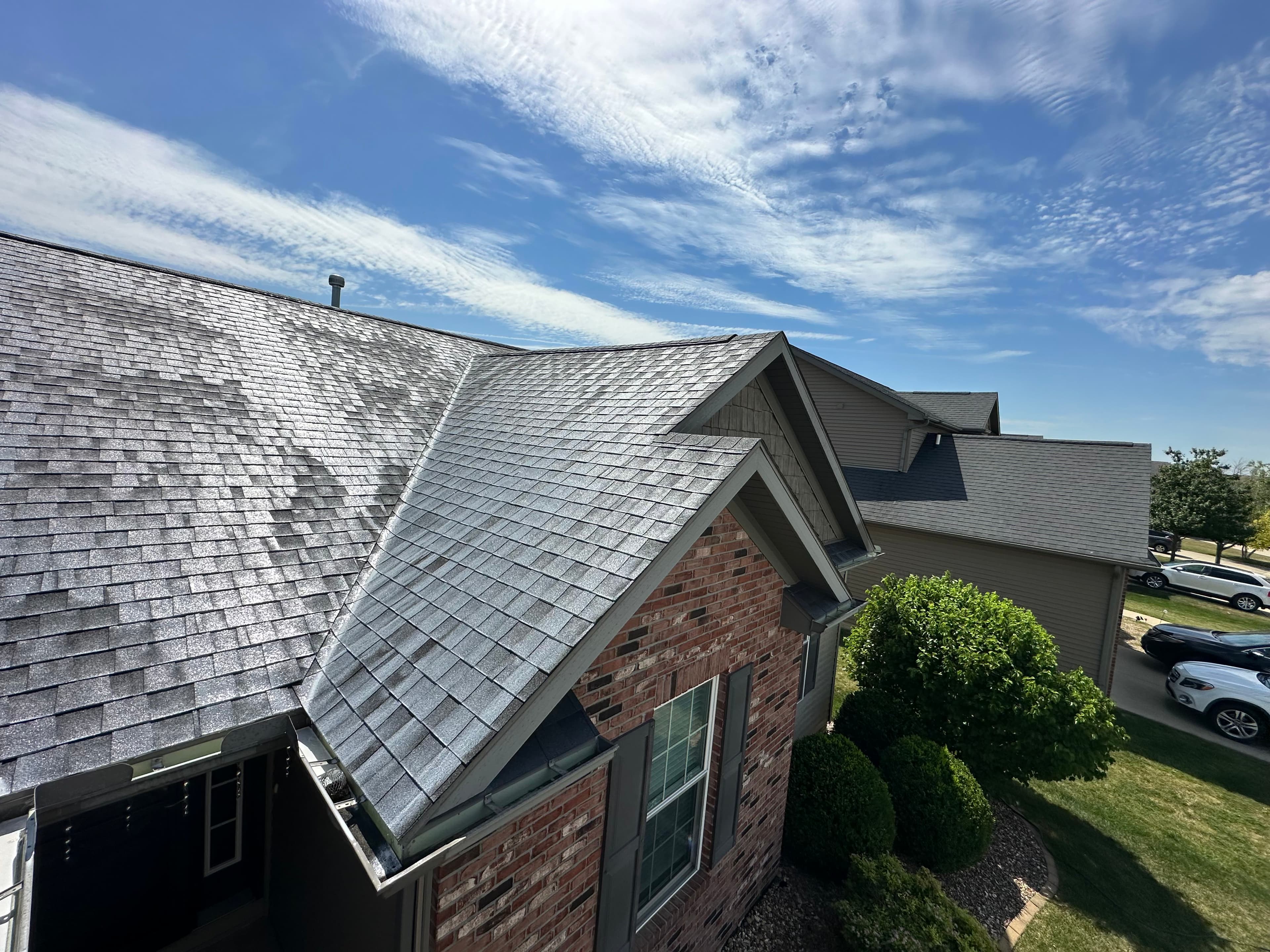 Pantheon crew installing a residential roof in Champaign-Urbana