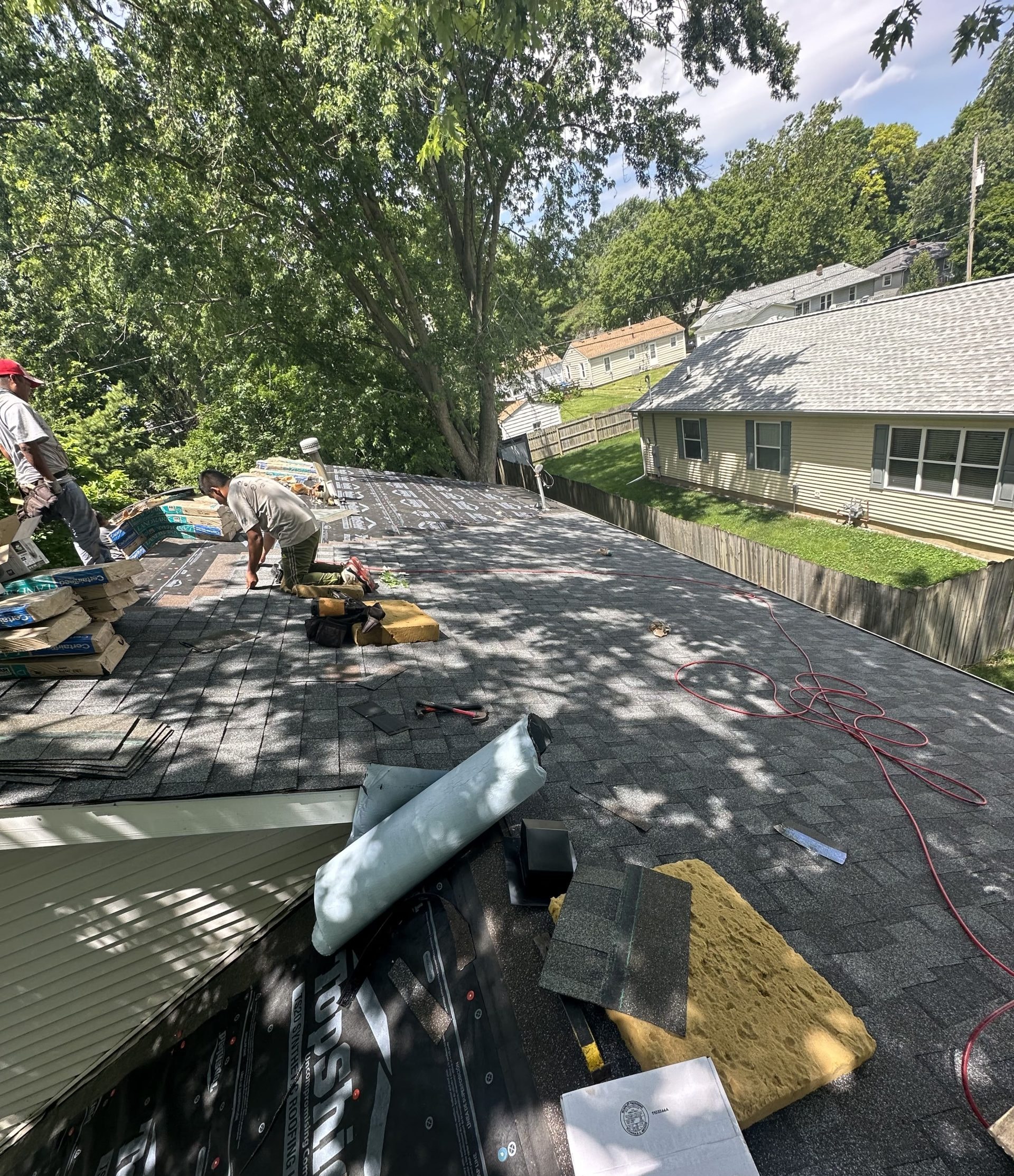 Install day: Pantheon Roofing Solutions work in the Champaign, IL area
