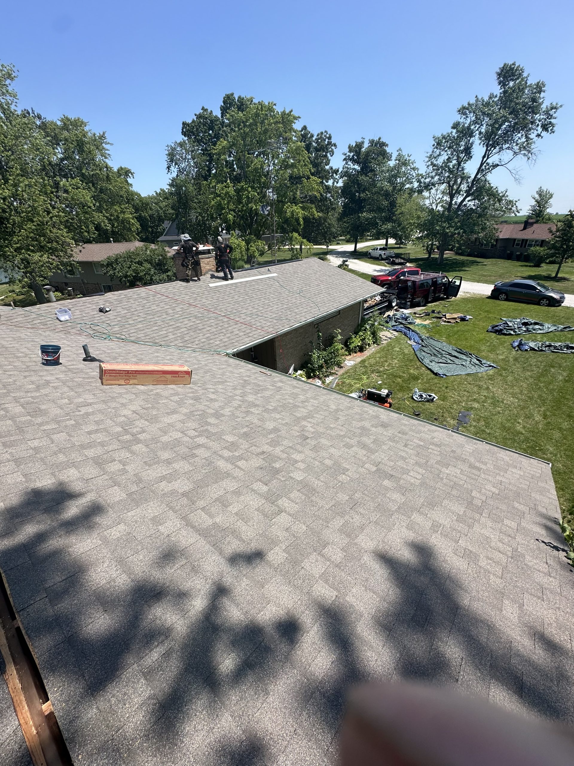 New architectural shingles on a Champaign-area home